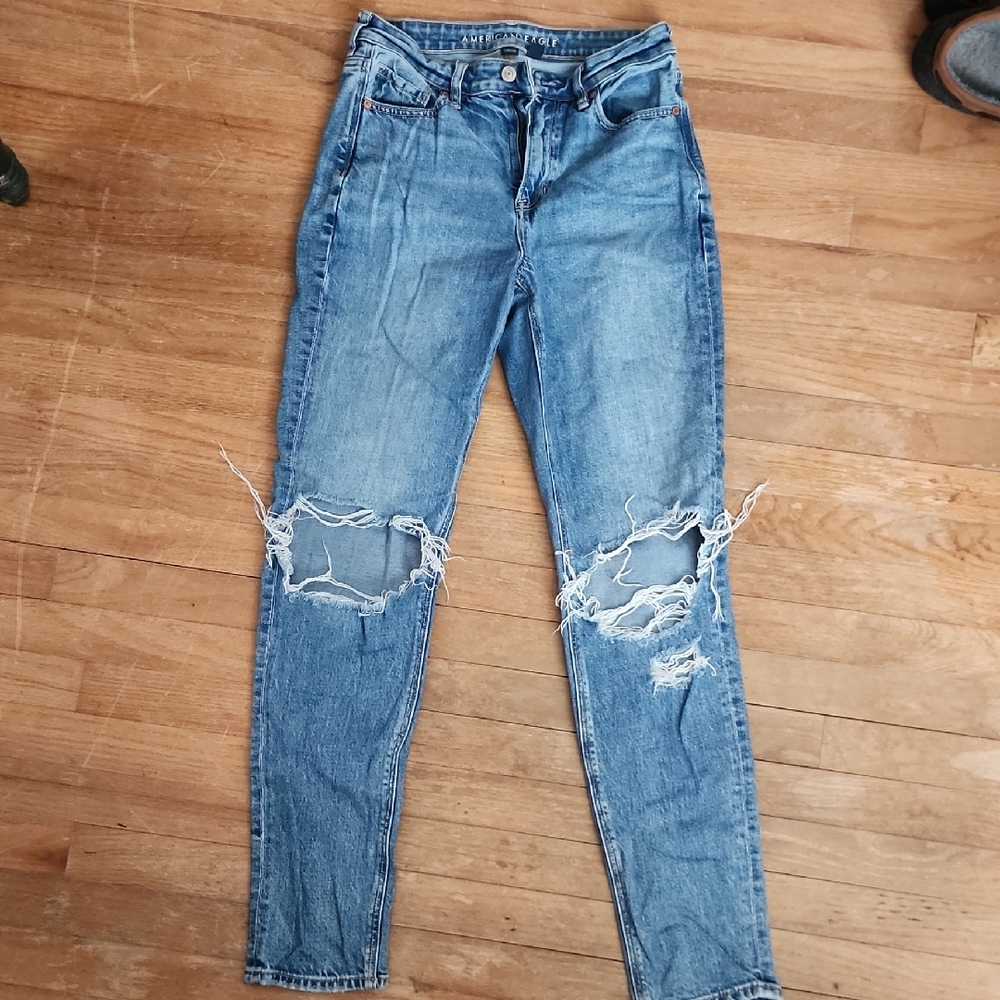 American Eagle Outfitters Blue Ripped Skinny Jeans 4XL